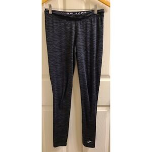 Nike Pro Combat Therma-Fit Leggings Black Gray Geometric Print Womens Size Small